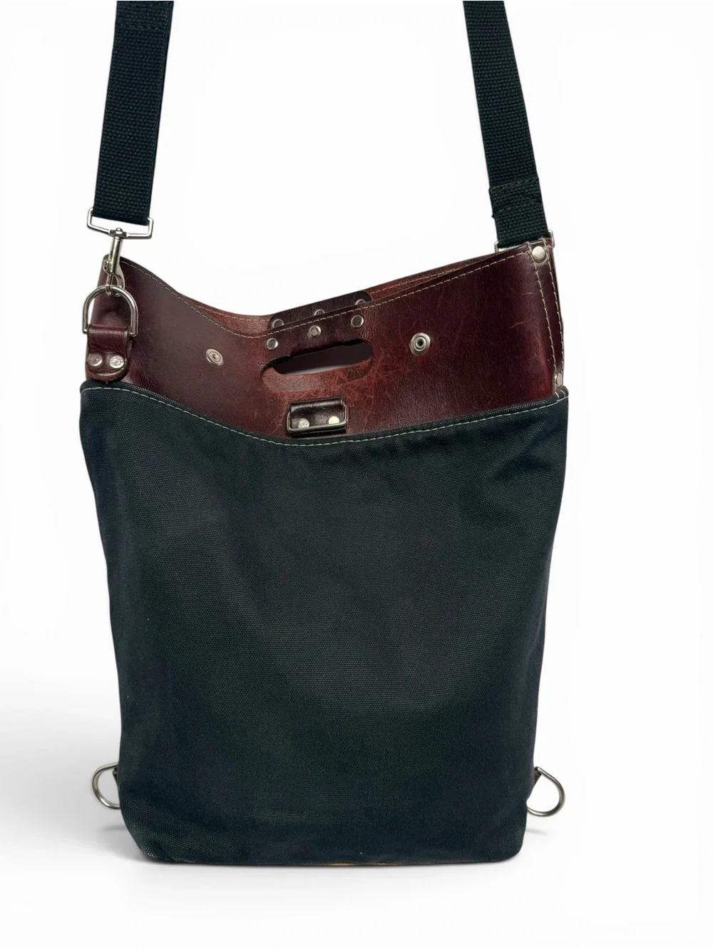 Xobruno Made in Oregon Canvas Leather Convertible Backpack Tote